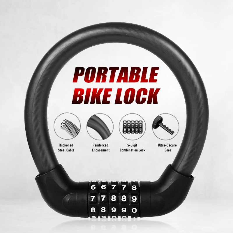 U Lock Heavy Duty - 5-значный кодовый замок для велосипеда, сверхпрочный